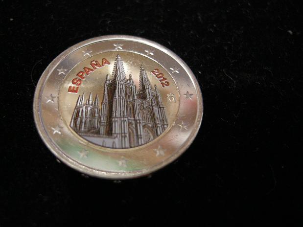 (afbeelding voor) 2 Euromunt Spanje 2012 Burgos UNC in Kleur